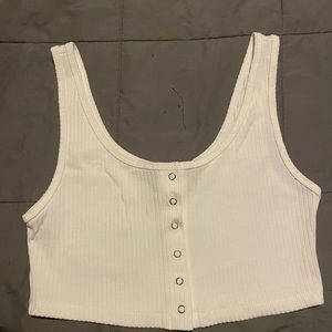 Cropped Button-Up Tank Top